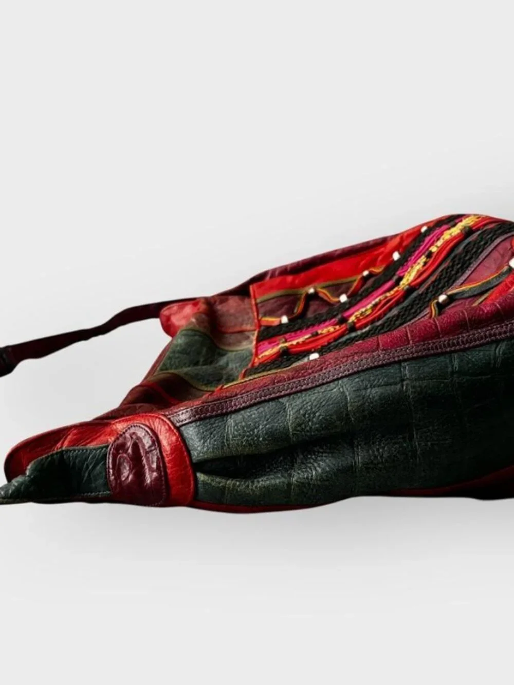 Vintage 80's Sharif Multicolor Leather Shoulder Bag